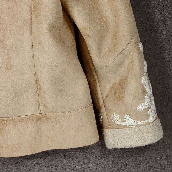 Inc International Concepts PM Faux Fur Jacket Womens Camel Lavish WC Embroidered - Picture 14 of 14